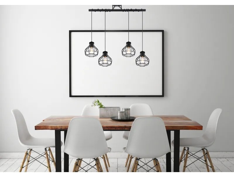 Lustra cu 4 pendule design modern Clastra negru 15388-4D GL