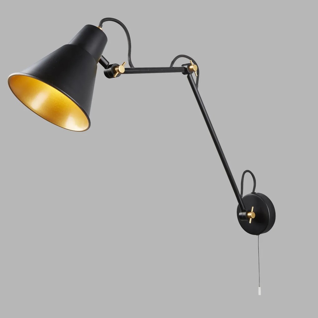 Aplica moderna design retro Adjustable Wall negru/auriu 7403BK SRT