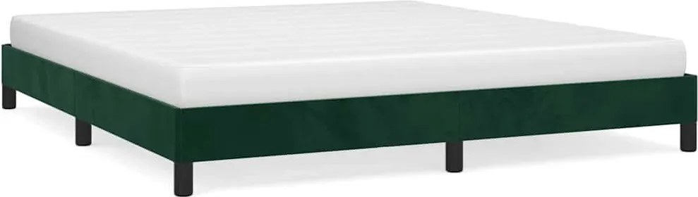 vidaXL Cadru de pat fără saltea, verde închis, 160x200 cm, catifea