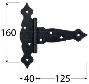 Balamale decorative pentru porti model ZTO (Dimensiuni: 200x50x190x2.5 mm)