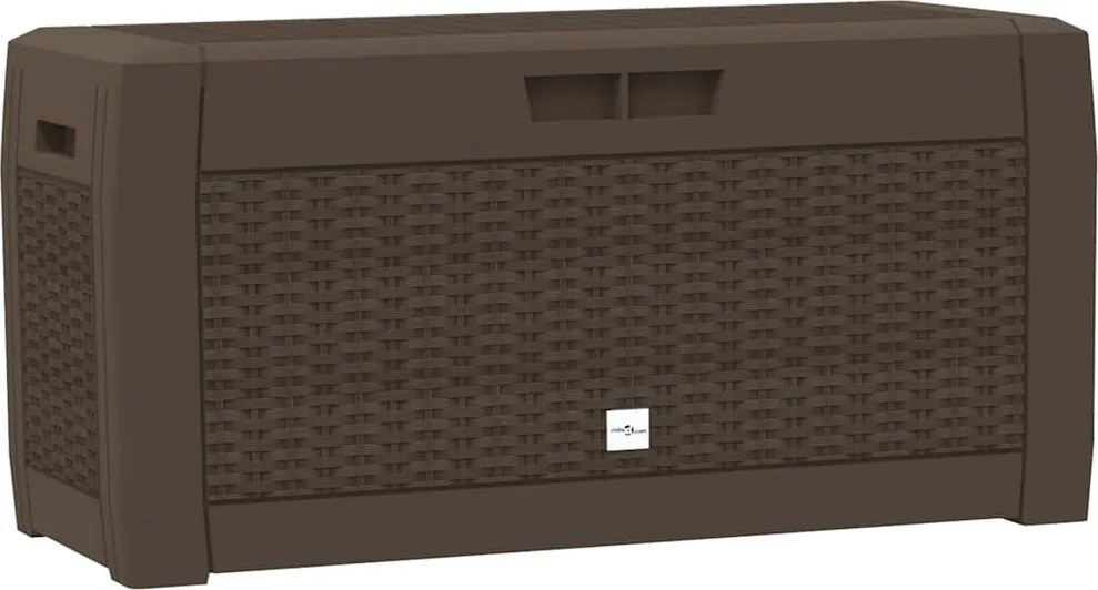 vidaXL Ladă depozitare de grădină, maro, 119x48x60 cm, polipropilenă