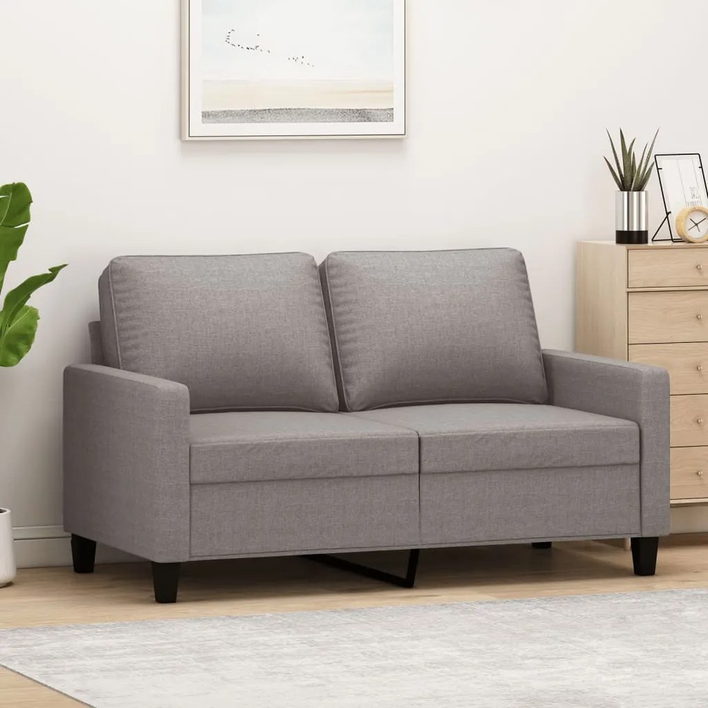 vidaXL Canapea cu 2 locuri, gri taupe, 120 cm, material textil