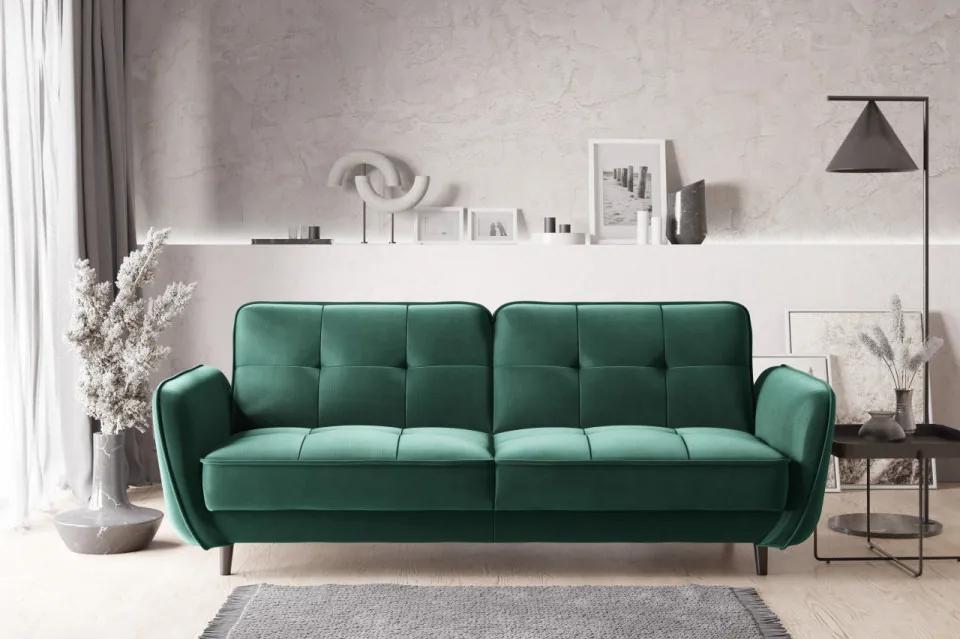Canapea tapitata, extensibila, cu spatiu pentru depozitare, 220x83x90 cm, Bellis 03, Eltap (Culoare: Verde inchis / Riviera 38)