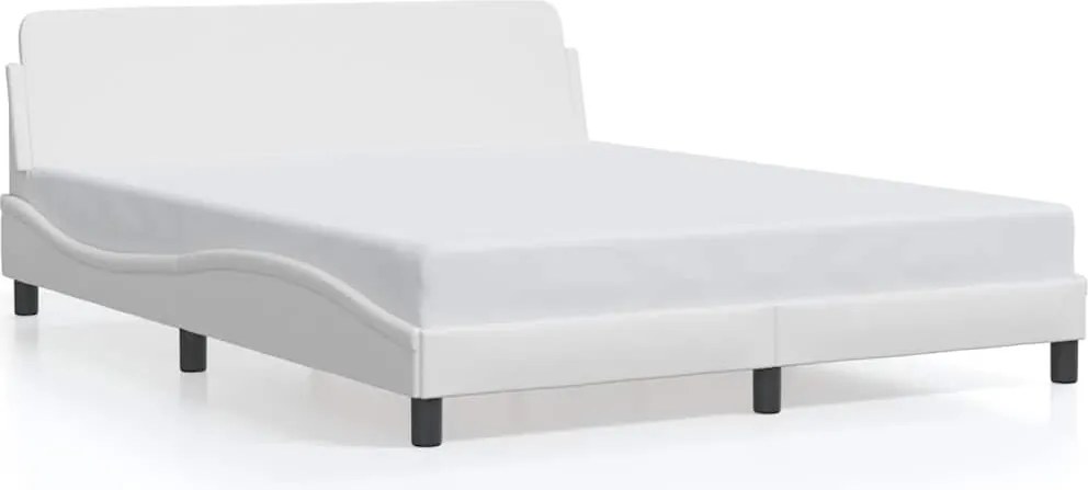 vidaXL Cadru de pat, Dover, alb, 160x200 cm, piele ecologică