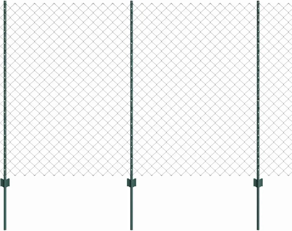 vidaXL Gard cu Stâlp Verde 1,5 x 25 m Oțel