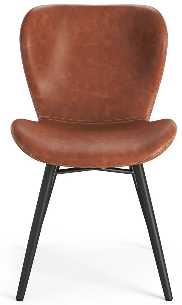 MAZZONI EXPORT ALTEA Piele ecologică Retro Brandy/picioare negre - SCAUN MODERN PENTRU LIVING/SUFRAGERIE/BUCĂTĂRIE/BIROU