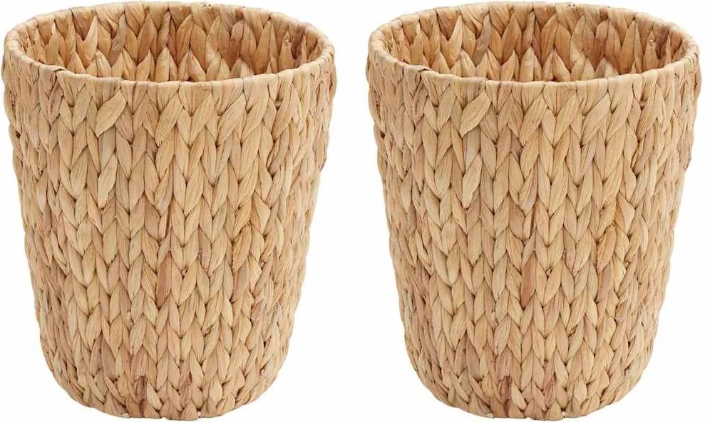 vidaXL Coșuri pentru Hârtie 2 pcs natural 26 x 26 x 29 cm
