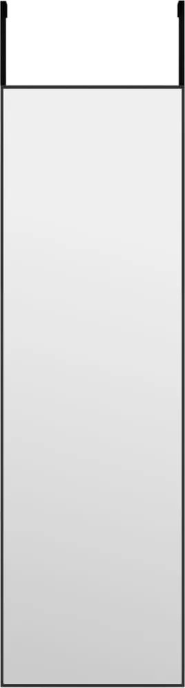vidaXL Oglindă pentru ușă, negru, 30x100 cm, sticlă și aluminiu