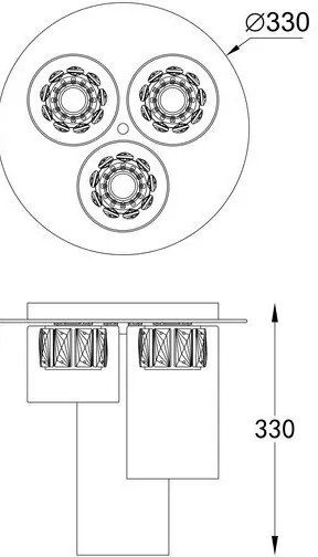 Lustra LED aplicata design modern GEM auriu C0389-03F-F7AC ZL