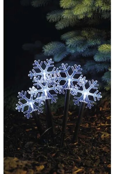 Decorațiune LED de Crăciun de exterior 5xLED/3xAA IP44 fulgi de zăpadă