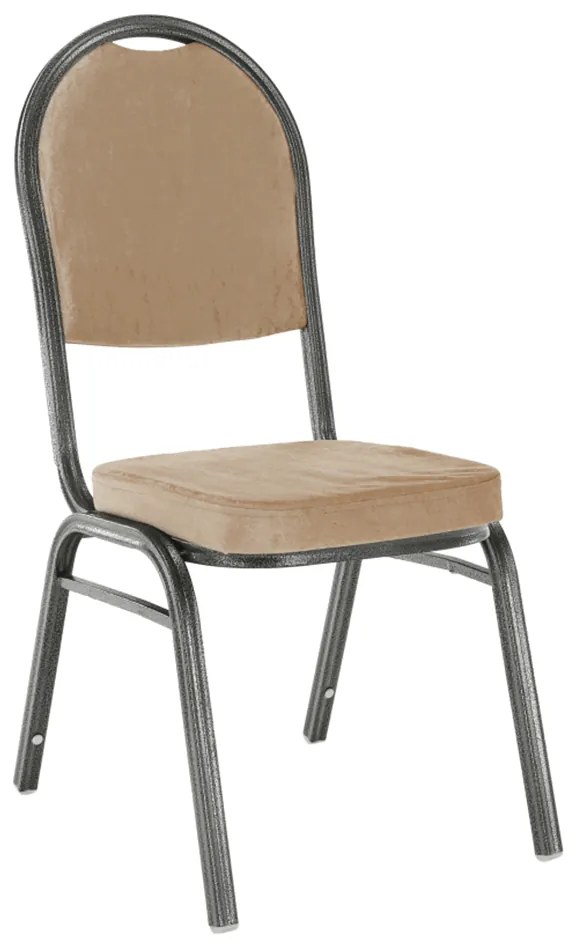 Scaun, ţesătură bej/cadru gri, JEFF 2 NEW