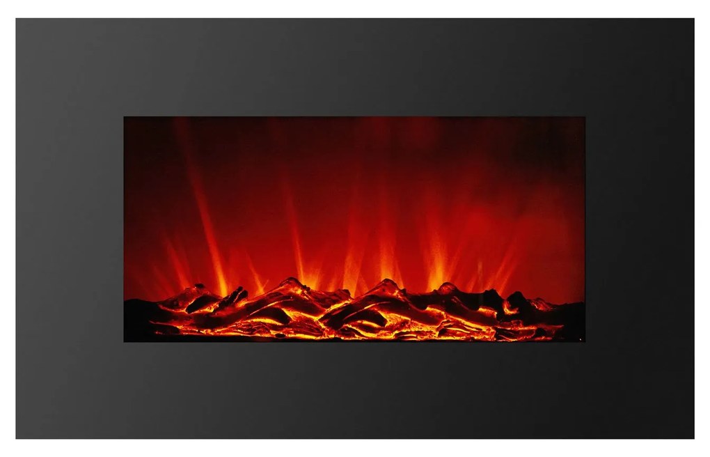 Semineu electric de perete - radiator + LED - 91 x 15 x 56 cm