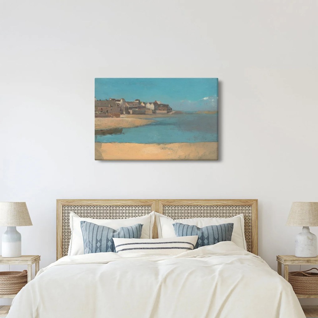 Tablou - Odilon Redon, Village by the Sea in Brittany, reproducere (90x60 cm)
