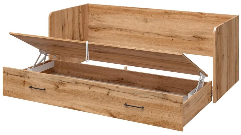 Pat de o persoană extensibil80 cm Tetrix 13 (stejar wotan) (cu sp. depozitare). Promo -35%. 1098496