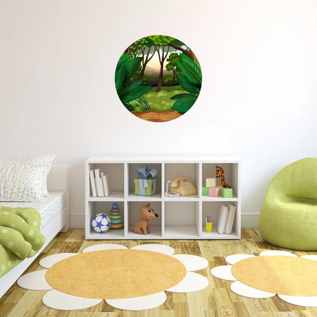 PIPPER. Autocolant circular de perete „Jungla” mărimea: 60cm