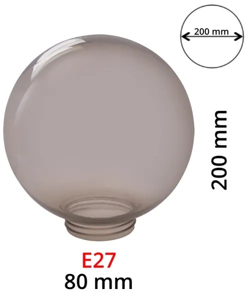 Abajur fumuriu de rezervă pentru aplice E27 d. 20 cm