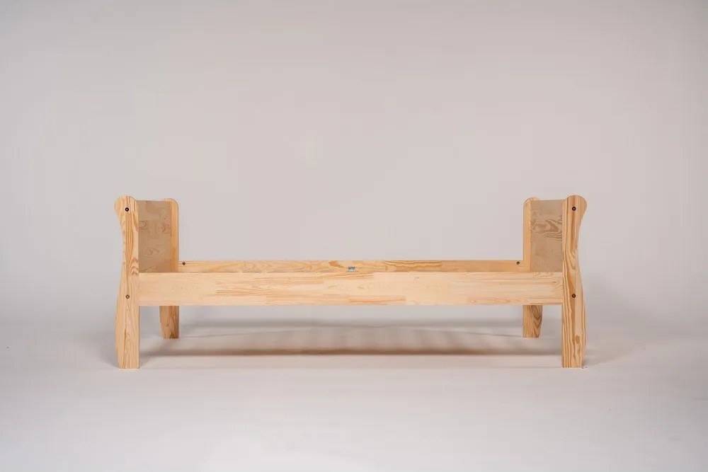 Pat pentru copii în culoare naturală din lemn de pin cu somieră 80x160 cm Roma – Adeko