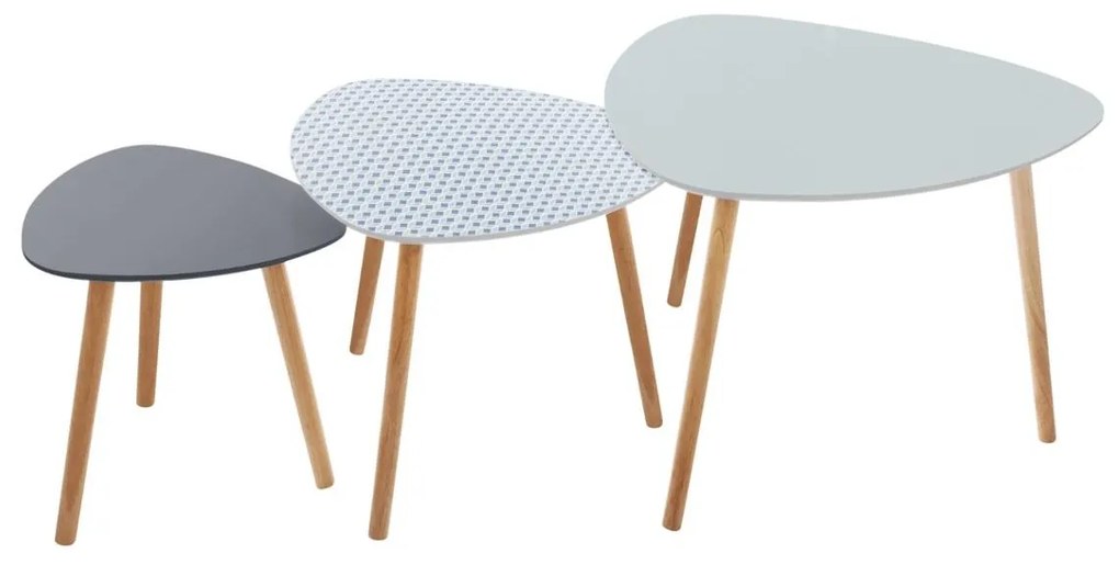 Masute cafea, set 3 bucati,  Blue