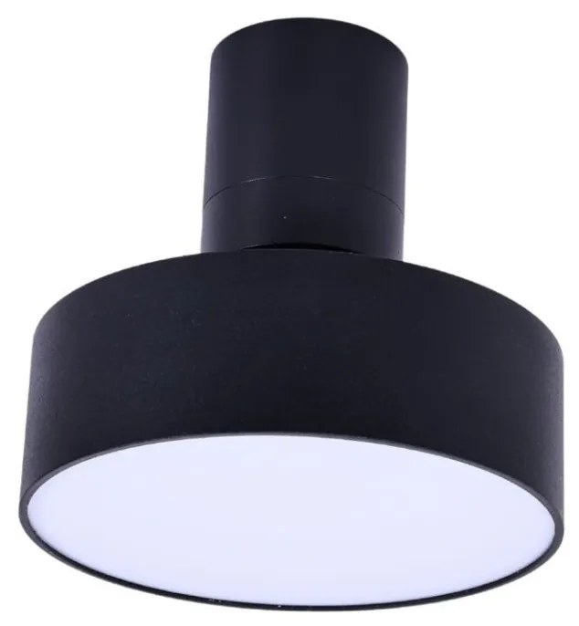 Plafoniera LED tip spot aplicat din metal negru reglabila Ovidia D-14cm
