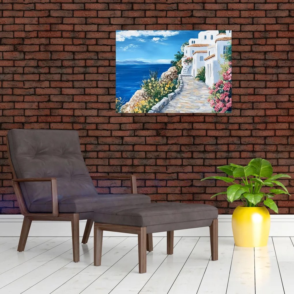 Tablou pe sticlă - Alee lângă mare (70x50 cm)