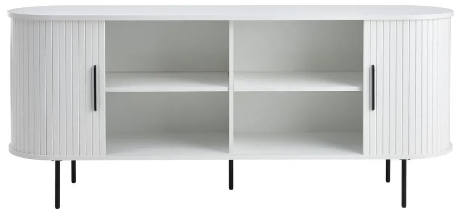 Comodă albă cu ușă glisantă 180x76x45 cm Nola – Unique Furniture