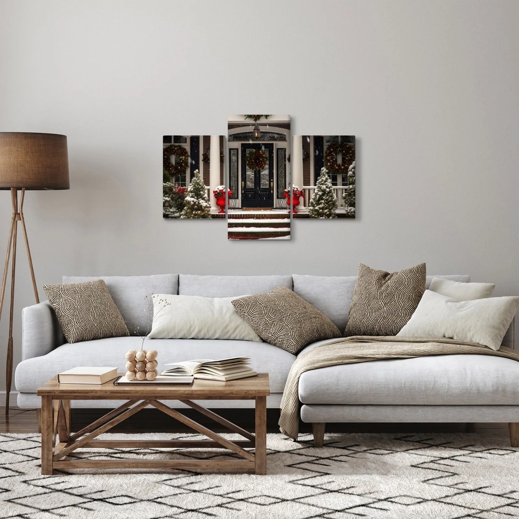 Tablou - Casa decorată de Crăciun (90x60 cm)