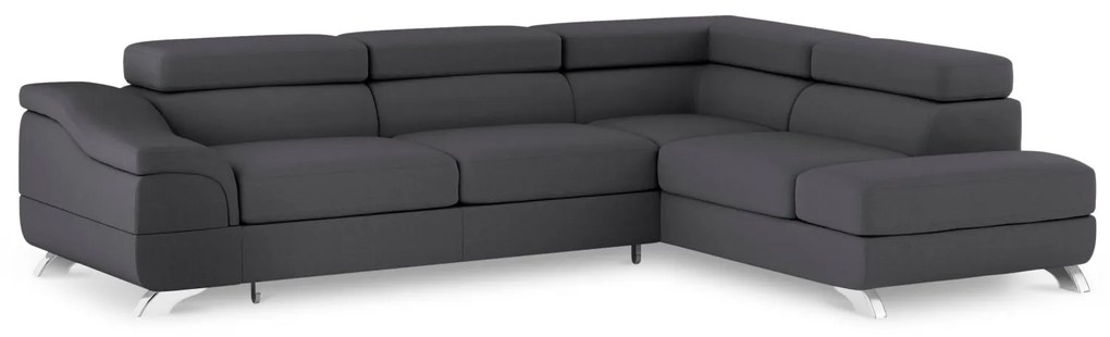 Coltar extensibil Onyx, colt pe partea dreapta cu tapiterie din tesatura structurala, antracit