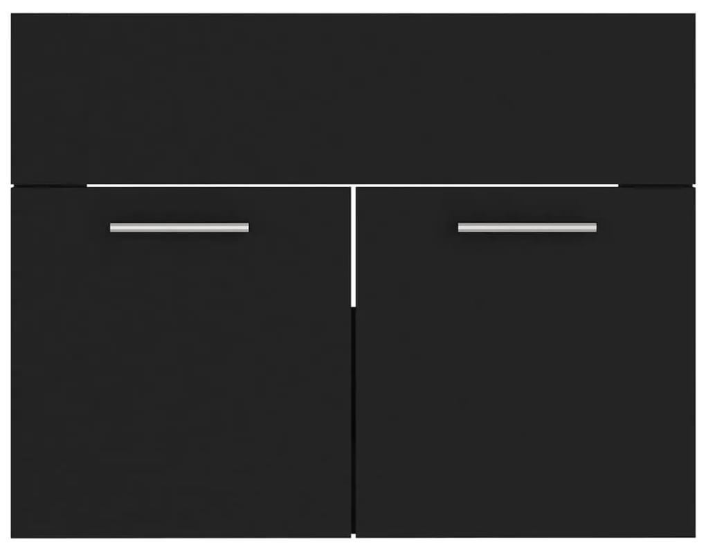 Set mobilier de baie, negru, PAL Negru, 60 x 38.5 x 46 cm, 1