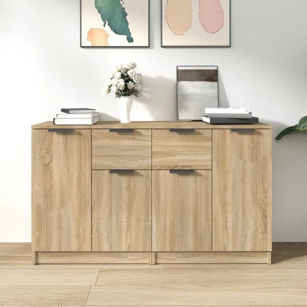 3115814 vidaXL Servante, 2 piese, stejar sonoma, 60x30x70 cm, lemn prelucrat