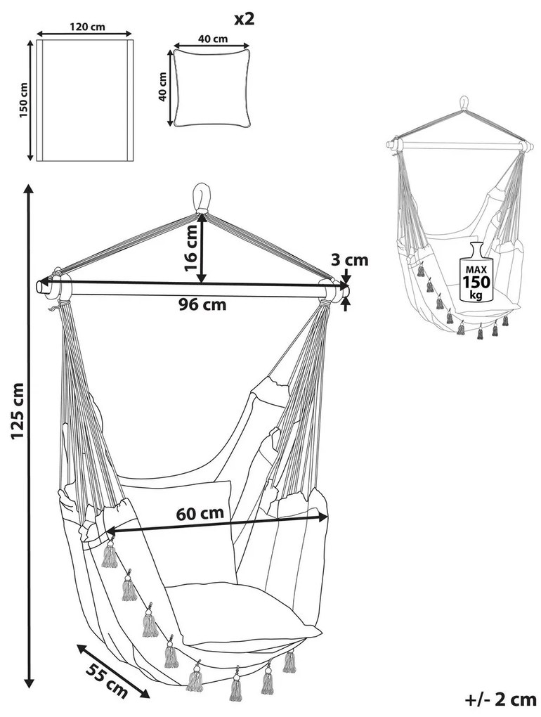 Fotoliu suspendat Vance (bej) . 1076324