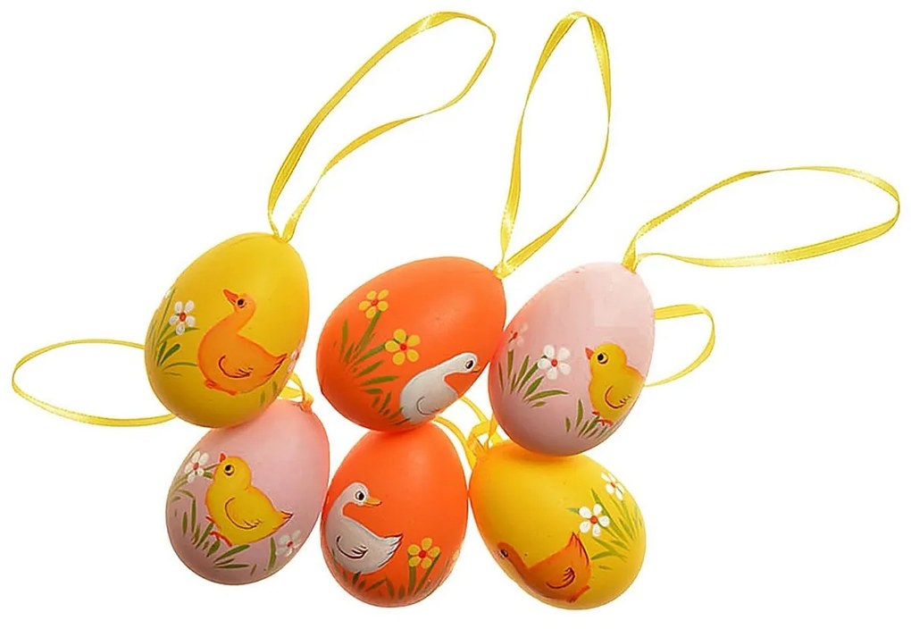 Set de ouă de agățat 5 cm, 6 buc