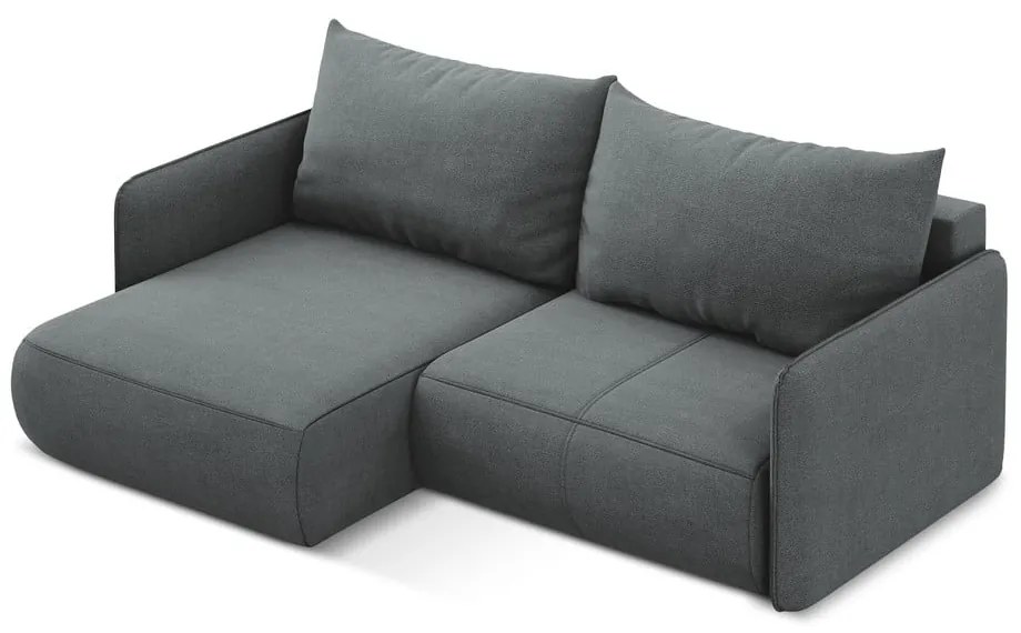 Colțar gri extensibil/cu spațiu de depozitare (cu colț pe partea stângă) Nanea – Makamii