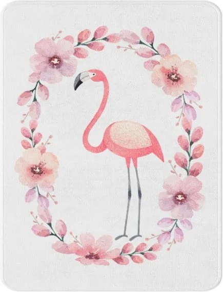 Covor pentru copii OYO Kids Flower Ring Flamingo, 100 x 140 cm