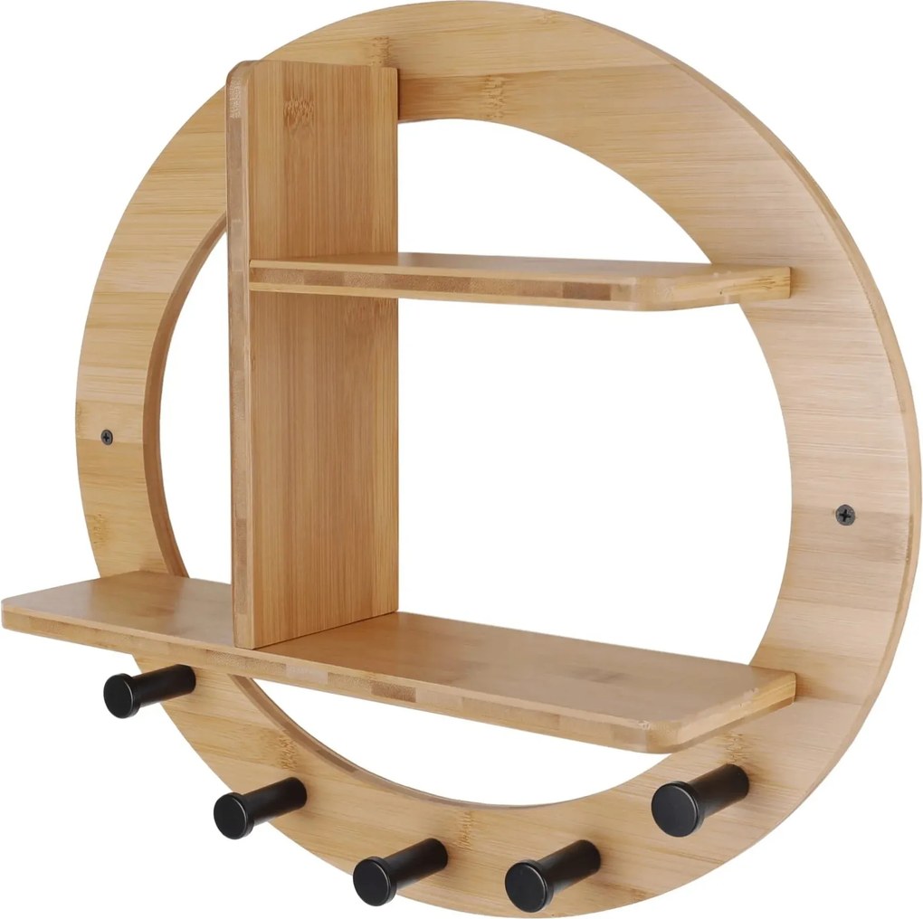 Raft ARTID TYP 1, stejar/negru, lemn/otel, 46x10x41 cm