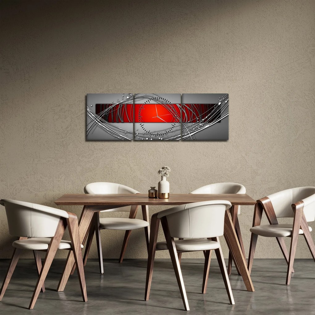 Tablou abstract (cu ceas) (90x30 cm)