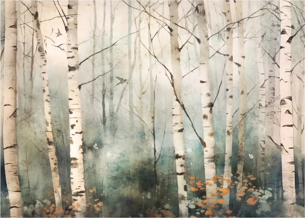 Tablou pe sticlă - Desenarea unui model de pădure (70x50 cm)
