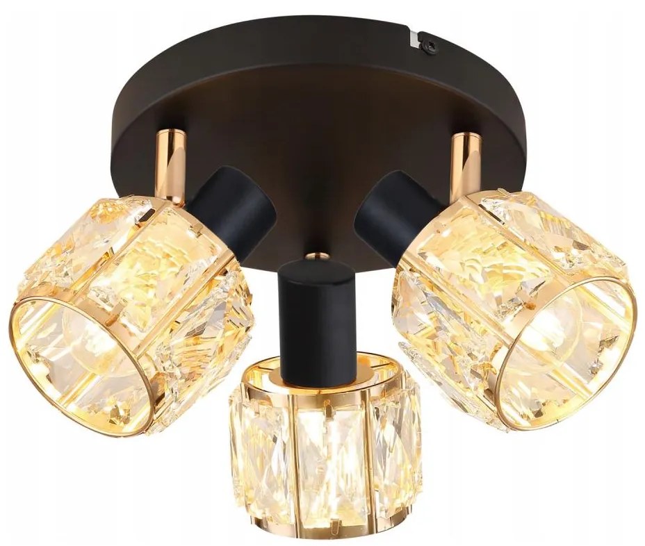 Spot DUBAI 3xE14/40W/230V d. 36 cm negru/auriu