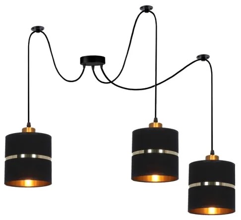 Lustră pe cablu ASSAM 3xE27/60W/230V negru
