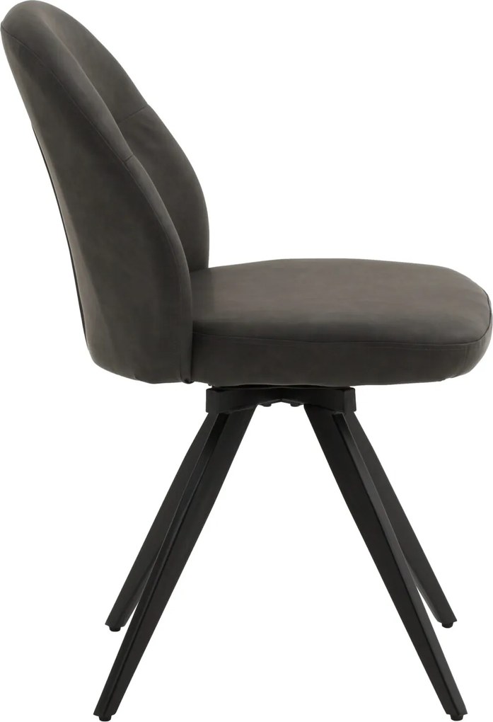 SCAUN ROTATIV SIMPLY -IMITATIE PIELE - GRI
