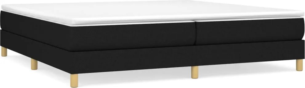vidaXL Pat box spring cu saltea, negru, 200x200 cm, textil