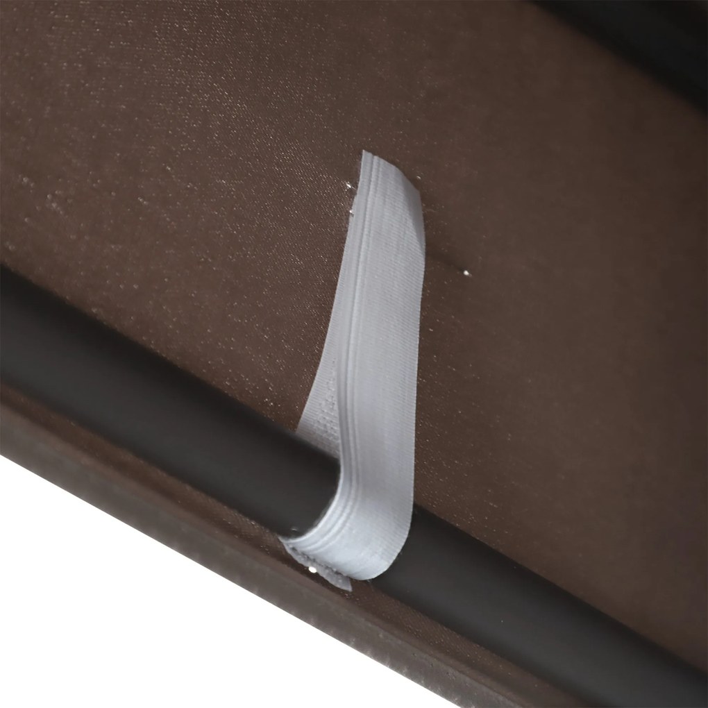 Outsunny Balansoar 3 Locuri Autoportant de Exterior, Cadru Rezistent, Șezut Căptușit cu Acoperiș Reglabil, Maro | Aosom Romania