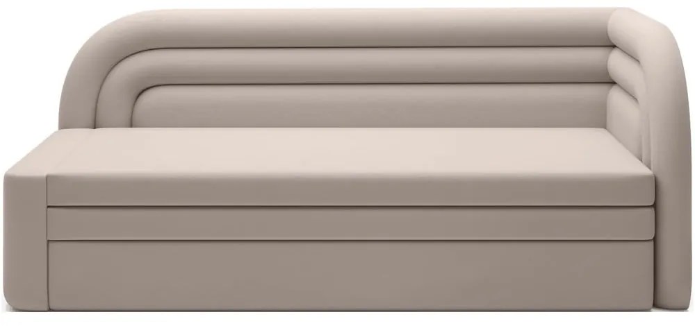 Canapea bej extensibilă/cu spațiu de depozitare cu tapițerie din catifea cu colț pe partea dreaptă 223 cm Fabillo – ELTAP