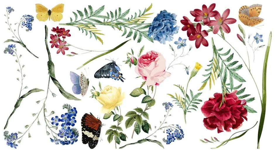 Set autocolante pentru perete Ambiance Flowers in the Garden