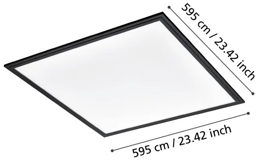 Plafonieră LED Eglo 900819 SALOBRENA LED/33W/230V 60x60 cm negru