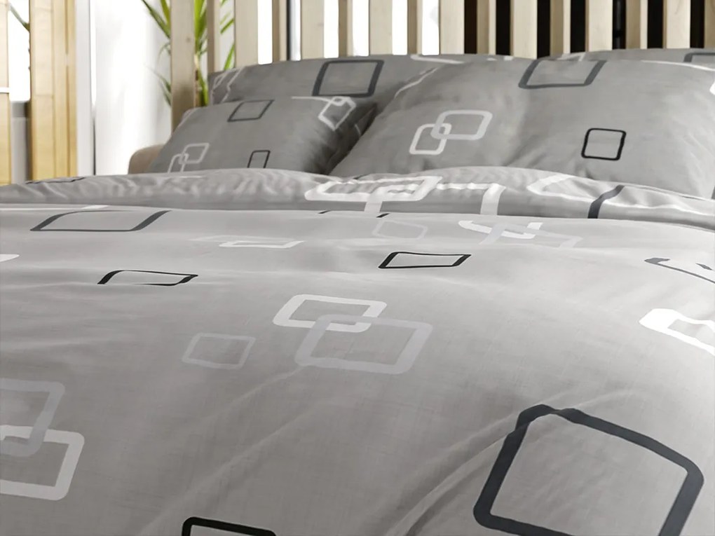 Lenjerie de pat din bumbac Renforce CUBURI gri Dimensiune lenjerie de pat: 70 x 90 cm | 140 x 200 cm