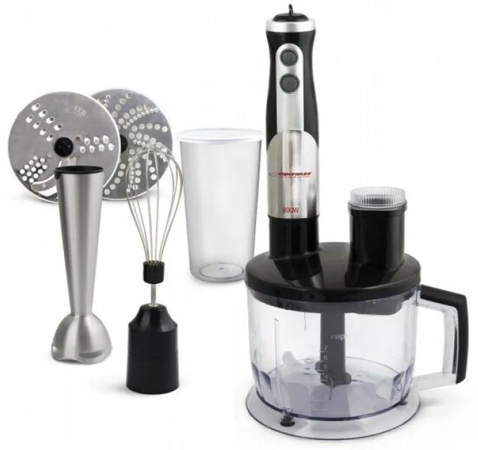 Blender Esperanza Crema EKM004 800W 2 trepte 0.6l Negru-Argintiu