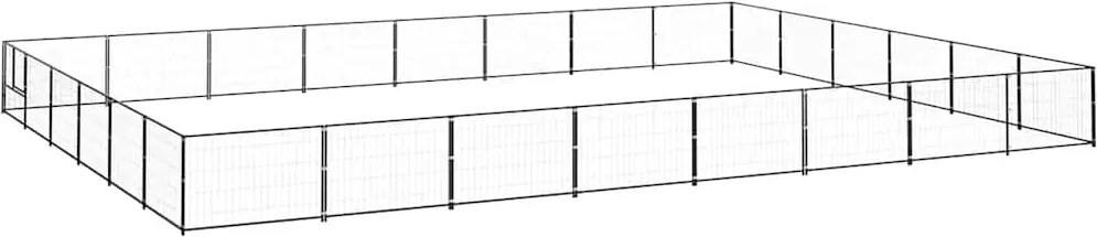 vidaXL Padoc pentru câini, negru, 48 m², oțel