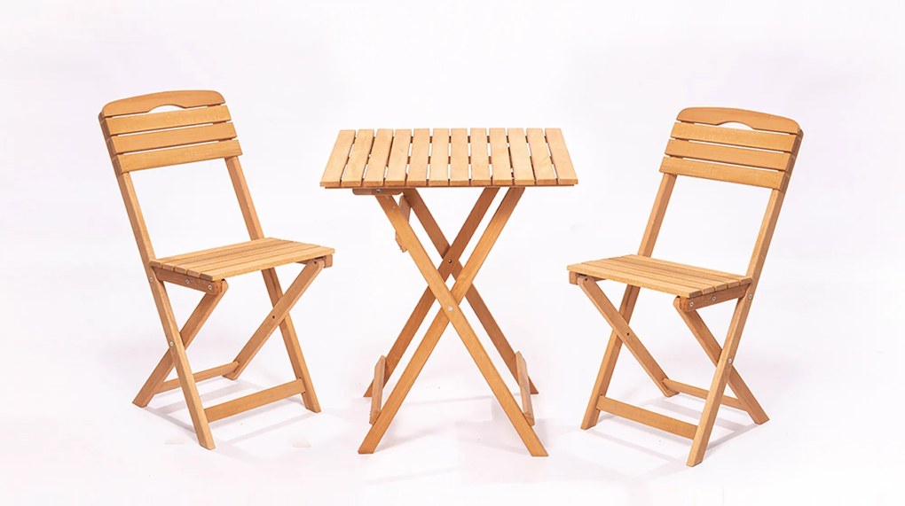 Set masă scaune de grădină (3 buc) Malachi (maro). 1082983