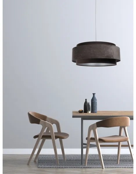 Lustră pe cablu DOBLO 1xE27/60W/230V d. 60 cm maro/argintiu