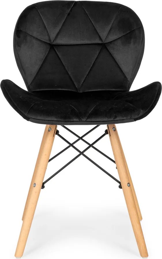 Set de 4 scaune din catifea negru
